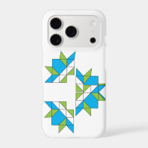 Moderne geometrische Quilt-Mosaik-Muster Blau Grün