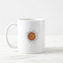 Moderne geometrische Rahmen Basketball Kunst Tasse
