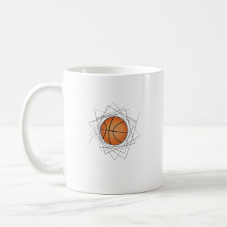 Moderne geometrische Rahmen Basketball Kunst Tasse