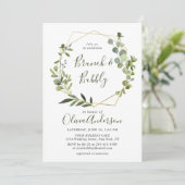 Moderne geometrische Rahmen-Brunch & Bubbly Einladung (Stehend Vorderseite)