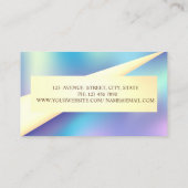 Moderne geometrische Rahmen Gold Holografisch Visitenkarte (Rückseite)