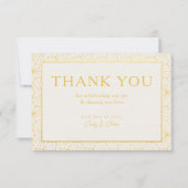 Moderne geometrische Rahmen-Hochzeit Dankeskarte (Vorderseite)