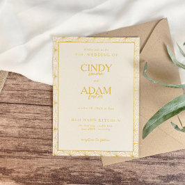 Moderne geometrische Rahmen-Hochzeit Einladung