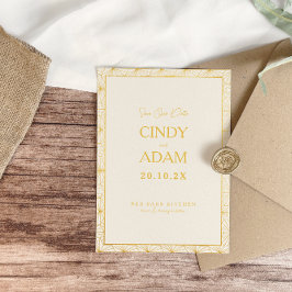 Moderne geometrische Rahmen-Hochzeit Save The Date