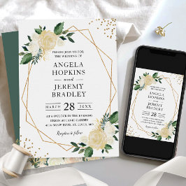 Moderne geometrische Rahmen Natur Grüne Blütenhoch Einladung