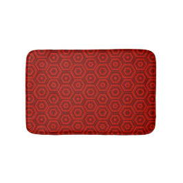 Moderne geometrische Red Nested Hexagons Badematte