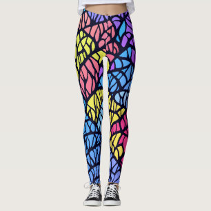 Moderne geometrische Regenbogen-Buntglas-Muster  Leggings