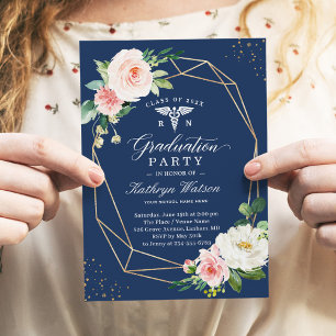 Moderne geometrische, registrierte Krankenschweste Einladung