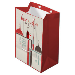 Moderne geometrische Restaurant-Menügestaltung Mittlere Geschenktüte