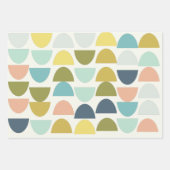 Moderne geometrische Retro-Bogenmuster Erdfarben Geschenkpapier Set (Vorderseite 3)