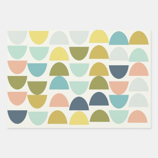 Moderne geometrische Retro-Bogenmuster Erdfarben Geschenkpapier Set (Vorderseite 3)