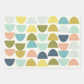 Moderne geometrische Retro-Bogenmuster Erdfarben Geschenkpapier Set (Vorderseite)