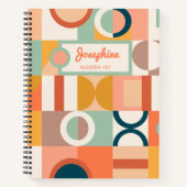 Moderne geometrische Retro-farbenfrohe Custom Scho Notizblock (Vorderseite)