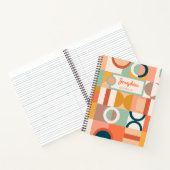 Moderne geometrische Retro-farbenfrohe Custom Scho Notizblock (Innenseite)