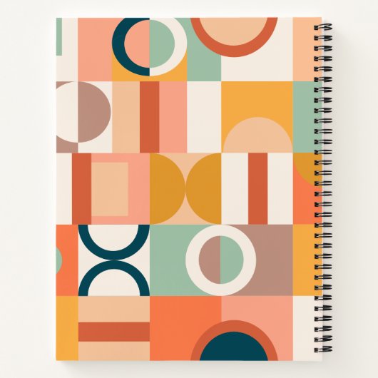 Moderne geometrische Retro-farbenfrohe Custom Scho Notizblock (Rückseite)