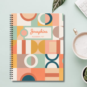 Moderne geometrische Retro-farbenfrohe Custom Scho Notizblock