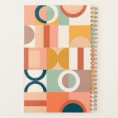 Moderne geometrische Retro-farbenfrohe Custom Scho Planer (Rückseite)