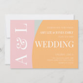 Moderne geometrische rosa Minzebracht Einladung (Vorderseite)