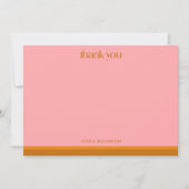 Moderne geometrische rosa orange Brause Dusche ind Dankeskarte (Vorderseite)