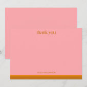 Moderne geometrische rosa orange Brause Dusche ind Dankeskarte (Vorne/Hinten)