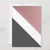 Moderne geometrische Rose Gold & Charcoal Gray Wed Einladung (Rückseite)