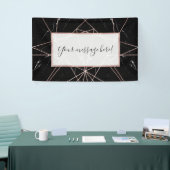 Moderne geometrische Rose - Goldmarmor-Dreiecke Banner (Messeveranstaltung)