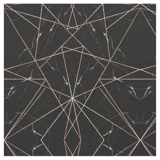 Moderne geometrische Rose - Goldmarmor-Dreiecke Stoff (Nahaufnahme)