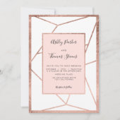 Moderne geometrische Rose Goldterrarium Rosa Hochz Einladung (Vorderseite)