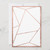 Moderne geometrische Rose Goldterrarium Rosa Hochz Einladung (Rückseite)