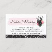 Moderne geometrische Rose Hirsch und Shabby Rustik Visitenkarte (Rückseite)