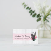 Moderne geometrische Rose Hirsch und Shabby Rustik Visitenkarte (Stehend Vorderseite)
