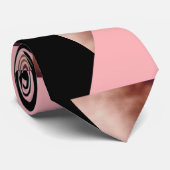 Moderne geometrische Rose in goldfarbenem Rosa Krawatte (Gerollt)