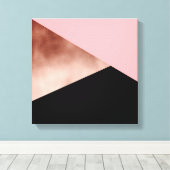 Moderne geometrische Rose in goldfarbenem Rosa Leinwanddruck (Insitu (Holzboden))