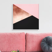 Moderne geometrische Rose in goldfarbenem Rosa Leinwanddruck (Insitu (Wohnzimmer))