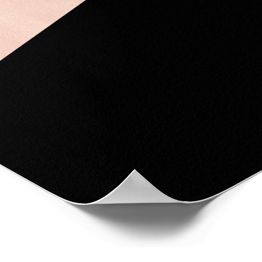 Moderne geometrische Rose in goldfarbenem Rosa Poster (Ecke)