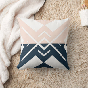 Moderne geometrische Röte-Pink-Navy-Blue-Farblock Kissen
