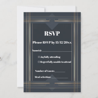 Moderne geometrische RSVP-Karte Einladung