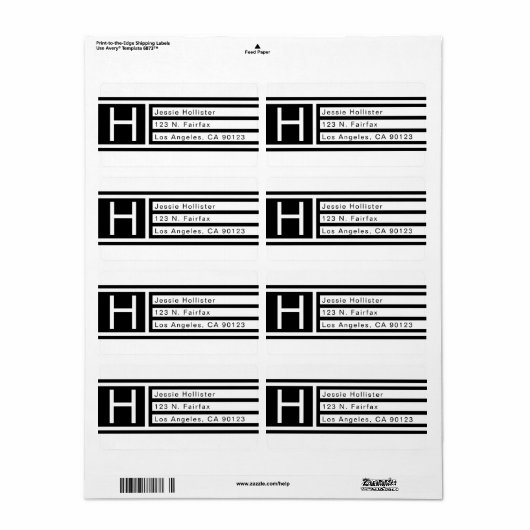 Moderne geometrische Rücksendeadresse (Vorne)