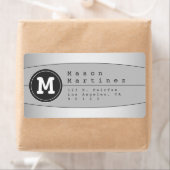 Moderne geometrische Rücksendeadresse für Monogram (Insitu)