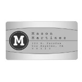 Moderne geometrische Rücksendeadresse für Monogram (Vorne)