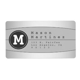 Moderne geometrische Rücksendeadresse für Monogram