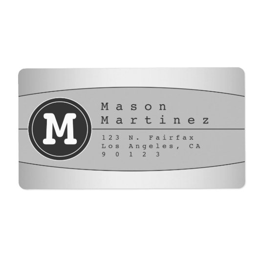 Moderne geometrische Rücksendeadresse für Monogram (Vorne)