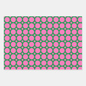 Moderne geometrische Rundform Grün/Rosa Geschenkpapier Set (Vorderseite 3)