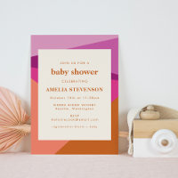 Moderne geometrische Rust Lilac Coral Baby Dusche