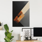 Moderne geometrische Rust- und schwarze Textur Poster (Heimbüro)