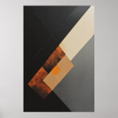 Moderne geometrische Rust- und schwarze Textur Poster (Vorne)