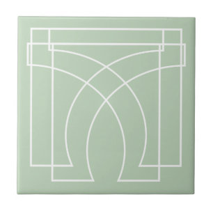 Moderne geometrische Salbeigrün Fliese