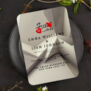 Moderne geometrische Save-the-Date-Karte – Minimal Save The Date