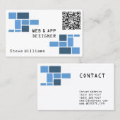 Moderne geometrische Schablone mit QR Code Visitenkarte (Vorne/Hinten)