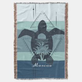 Moderne geometrische Schildkröte Personalisiert Decke